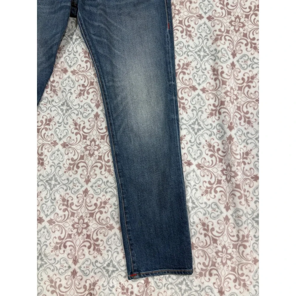 True Religion Manchester United Rocco Slim Fit Jeans Blue Red Stitch 34 102261S